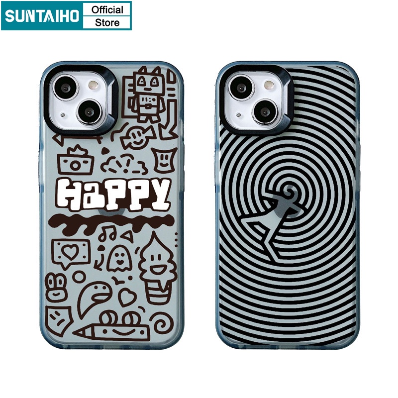 Suntaiho เคสไอโฟน เคสโทรศัพท์ซิลิโคน TPU แบบนิ่ม ลายกราฟฟิตี้ กันกระแทก สําหรับ Iphone 15 14 12 13 11 Pro Max IP 7 8 Plus Iphon X XS XR Xs Max