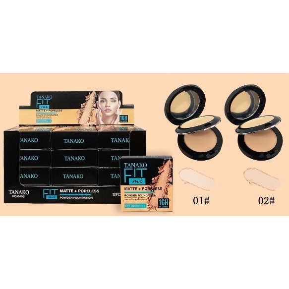 0493TANAKO Fit Matte Powder Spf 30pa+++แป้งพัฟ แป้งตลับ แป้งสองชั้น รองพื้น 2 ชั้น คอนซีลเลอร์ เนื้อ