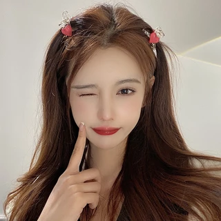 กิ๊บติดผม รูปหัวใจน่ารัก ขนาดเล็ก สไตล์เกาหลี เครื่องประดับผมหน้าม้า แฟชั่นสําหรับผู้หญิง