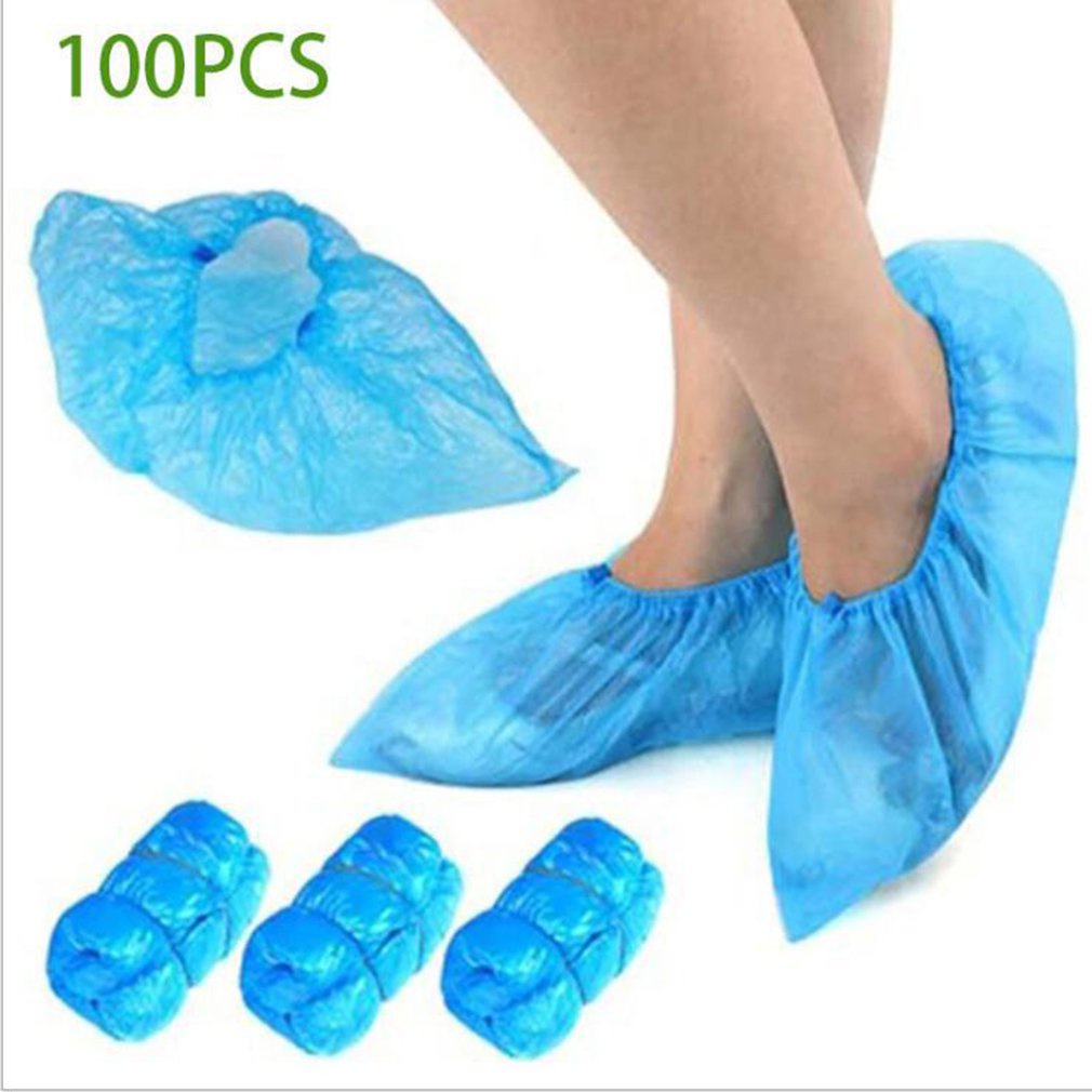 ☮yunhai☮  100pcs Household Indoor Disposable Shoe Cover Plastic Rainproof Waterproof