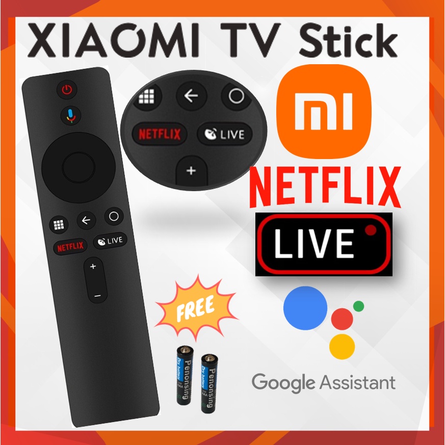 Xiaomi TV Stick สําหรับกล่อง S Mi Live ปุ่ม Netflix ปุ่ม Google Assistant บลูทูธทีวี 4X Remote TV Xi
