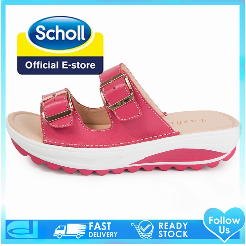 รองเท้าแตะผู้หญิง Scholl ส้นแบน สไตล์เกาหลี พร้อมไซต์ขนาดใหญ่