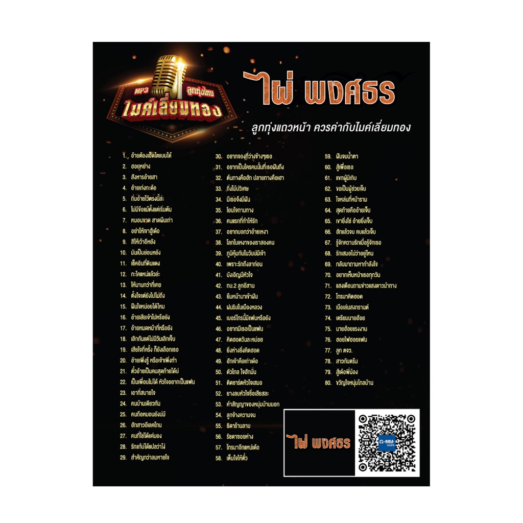 USB MP3 PREMIUM CARD USB ไผ่ พงศธร : ลูกทุ่งไทยไมค์เลี่ยมทอง สุดคุ้ม 80 เพลง ฟังเพลินเกิน 5 ชั่วโมง GMM GRAMMY - รูปที่ 3