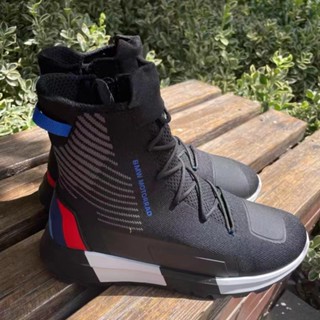 รองเท้าบูทลําลอง แบบถัก พื้นหนา ระบายอากาศได้ดี แฟชั่นสําหรั…