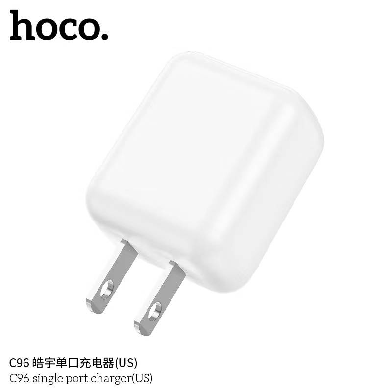 Hoco C96 หัวชาร์จ หัวชาร์จไฟ้าน 1 USB ชาร์จเร็ว 2.1A ปลั๊กชาร์จ USB Travel Charger