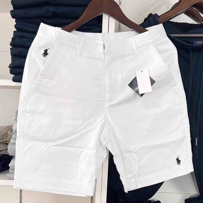 Hp1n Rl Straight Paul Casual Pants Horse Logo Embroidery Khaki Men's Shorts Summer Pirate Shorts Middle Pants Men's Pants