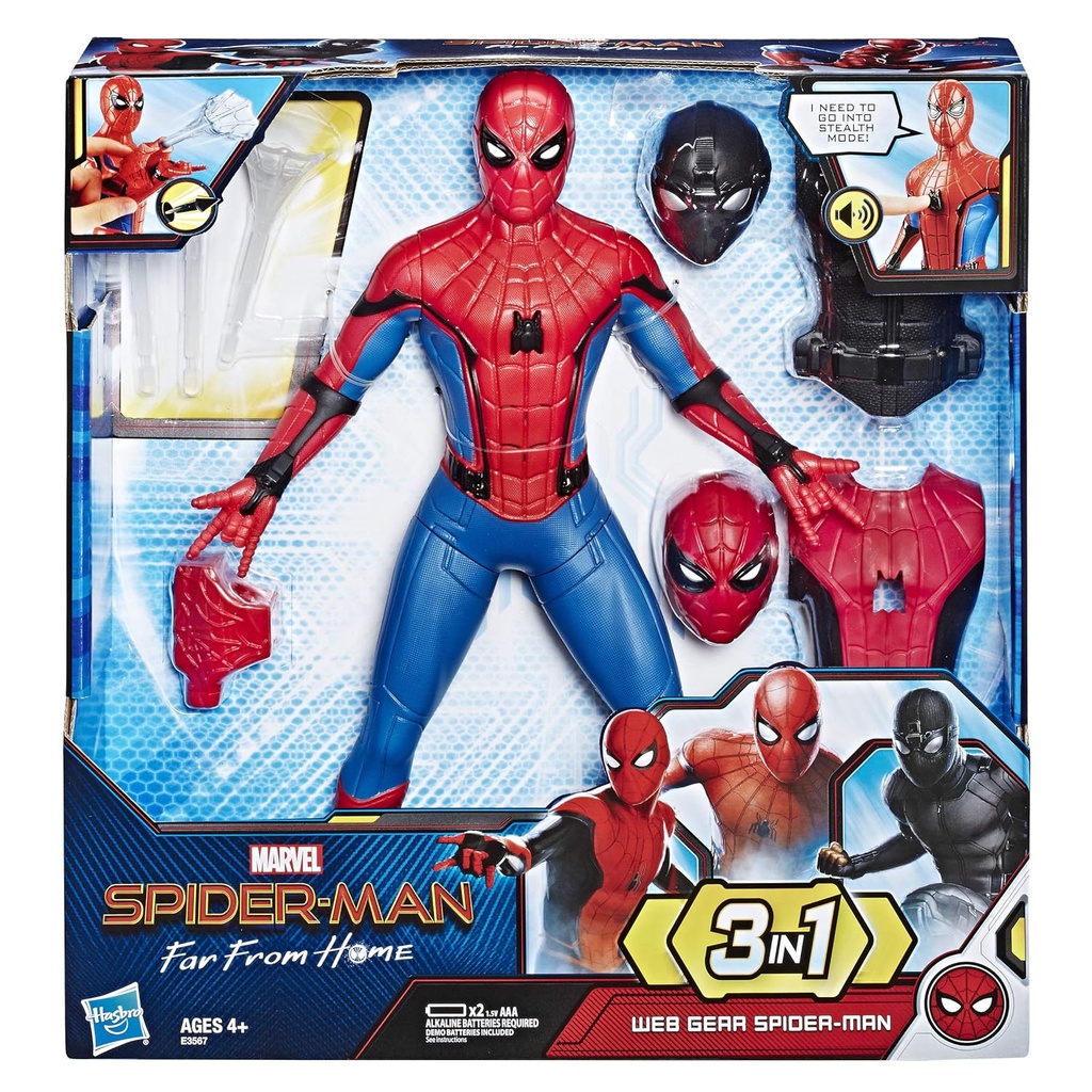 Spider-man Far from Home Deluxe ฟิกเกอร์เว็บเกียร์ 13 นิ้ว พร้อมเสียง FX อุปกรณ์เสริม สําหรับอัพเกรด