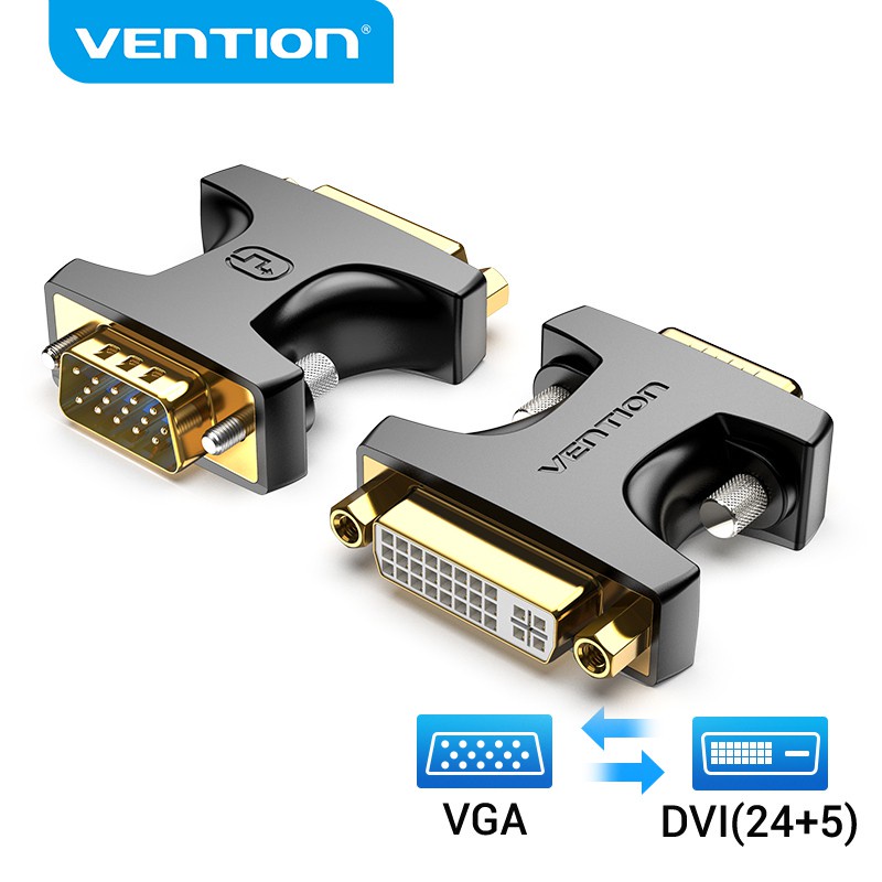 อะแดปเตอร์ Vention Dvi Male To Vga Female Dvi-I 24+5 Bi-Directional 1080p 60hz สําหรับทีวีพีซี