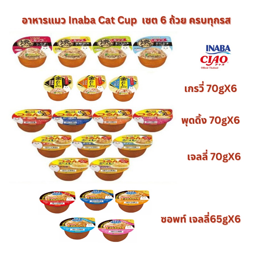 Inaba(อินาบะ) อาหารแมว Inaba Cat Cup เซต 6 ถ้วย คุ้มสุด