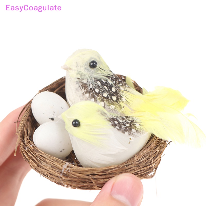 Eas 1 ชุด นกประดิษฐ์ และรังนก & ไข่ สร้างสรรค์ งานฝีมือ ประติมากรรมนก Ate
