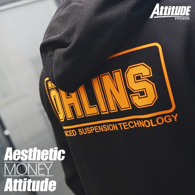 เสื้อกันหนาว มีฮู้ด พิมพ์ลาย ATTITUDE ATTITUDE ระดับไฮเอนด์ สําหรับแต่งรถจักรยานยนต์