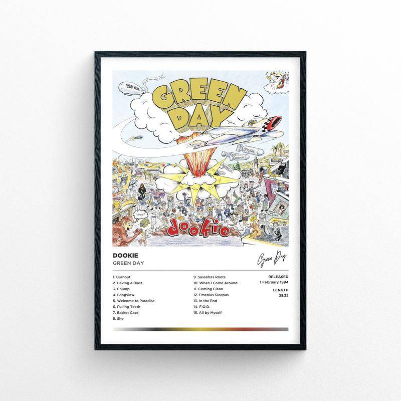 Green Day - โปสเตอร์ พิมพ์ลาย Dookie Unframed | สไตล์โพลารอยด์ | อัลบั้มเพลง ปกคลุมงานศิลปะ