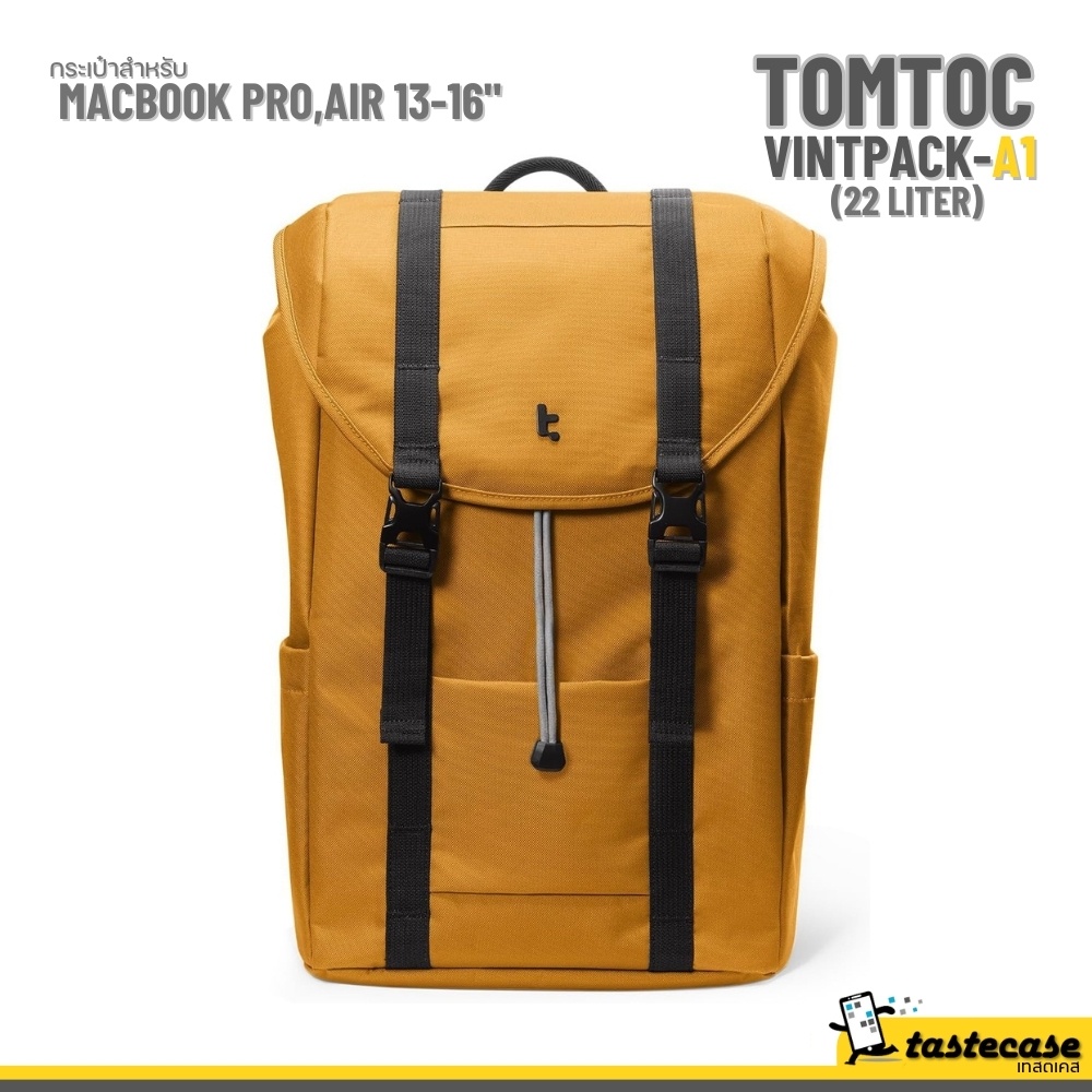 Tomtoc VintPack TA1 22L Laptop Backpack กระเป๋าสำหรับ Macbook Pro 13-16" - Yellow