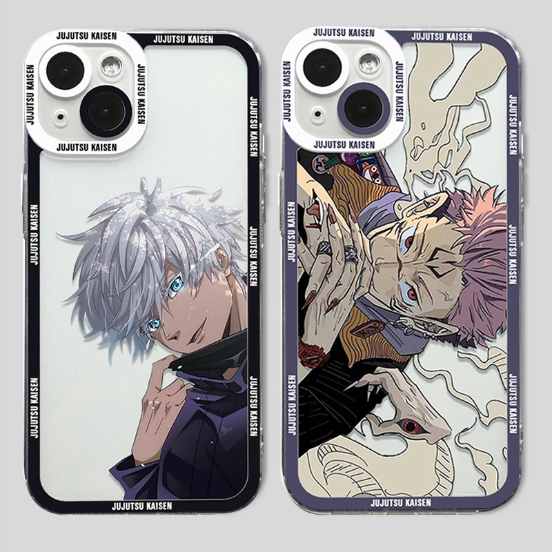 เคสโทรศัพท์มือถือแบบนิ่ม ใส กันกระแทก ลายอะนิเมะ Jujutsu Kaisen สําหรับ iPhone 11 13 12 14 15 Pro Max XS X XR 7 8 14 15 Plus SE 2020 12 13 Mini