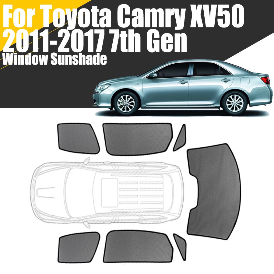 ม่านบังแดดหน้าต่างรถยนต์ แบบแม่เหล็ก สําหรับ Toyota Camry Sedan XV50 2011-2017 รุ่น 7th
