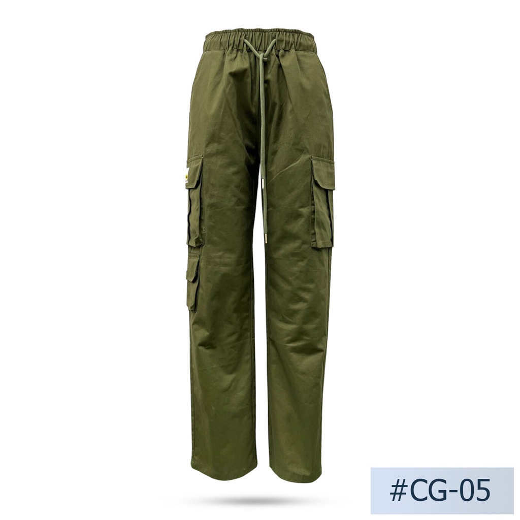 นิยมยีนส์ Niyom jeans รุ่น CG-05 กางเกงยีนส์ขายาวทรงคาโก้  สีเขียว ผ้าไม่ยืด เอวจั๊ม (Unisexใส่ได้ ห