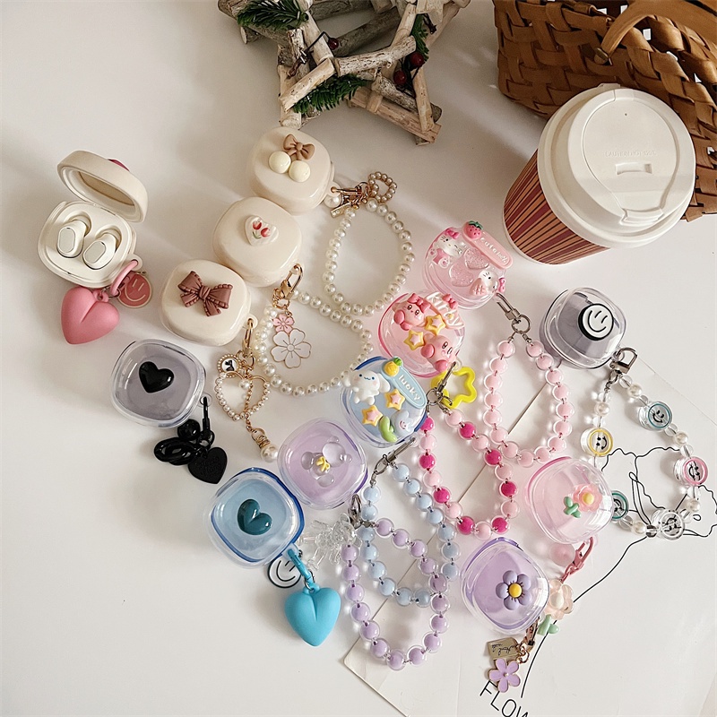 สําหรับ Baseus Bowie WM01 WM02 เคส Case เคสหูฟัง ลายดอกไม้หน้ายิ้ม DIY สําหรับ