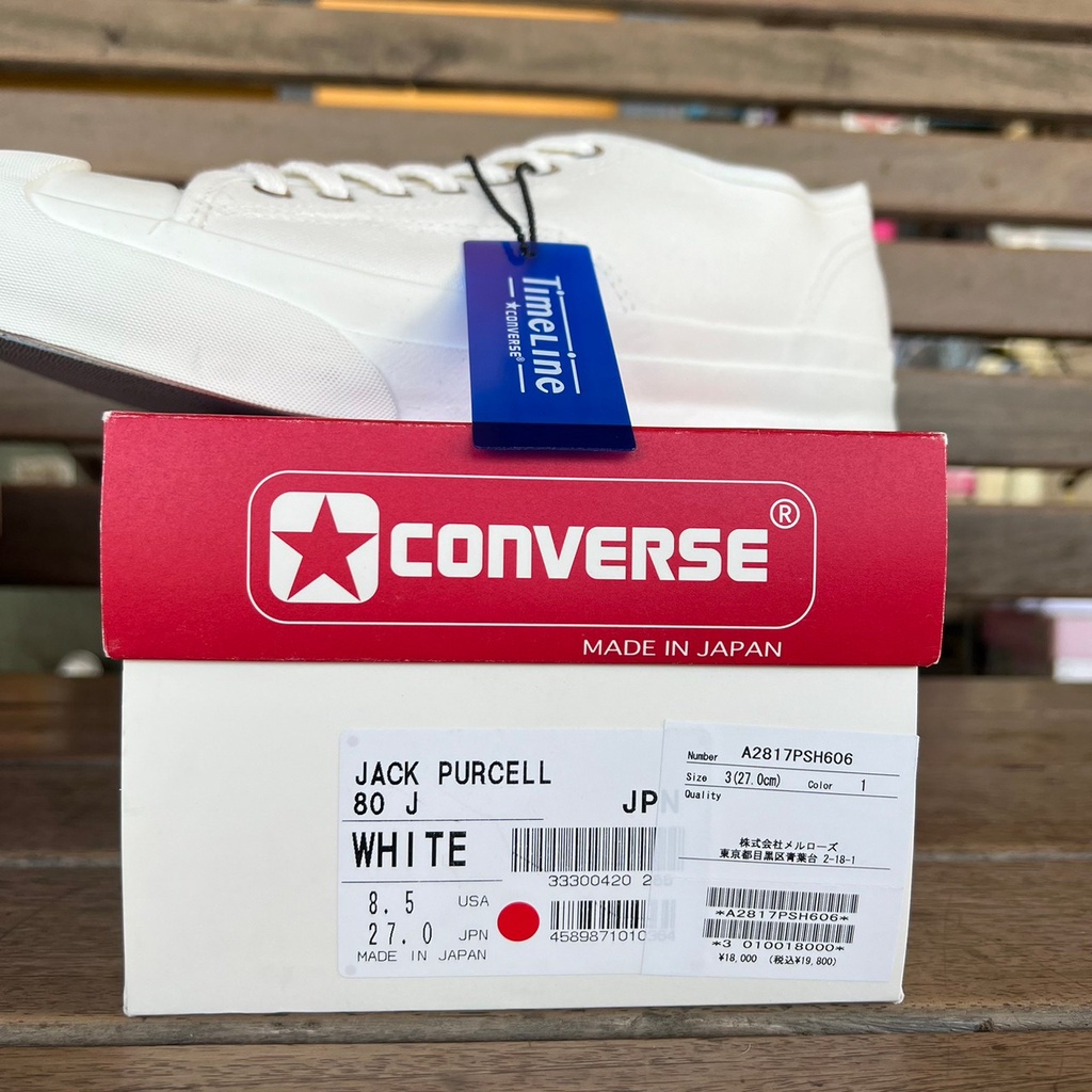 [พร้อมส่ง] CONVERSE JACK PURCELL 80 J MADE IN JAPAN sz.8,8.5 Timelineรองเท้าผ้าใบผู้หญิงชาย แฟชั่น