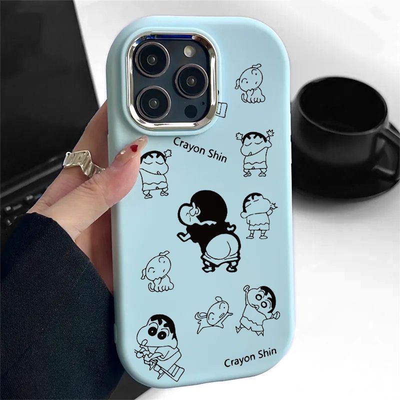 Leaky Ass Shin-Chan กรอบโลหะไขมัน Dun เคสโทรศัพท์ Apple 15promax/14/1311/xs/xriPhone1 Apple 12 เคสโท