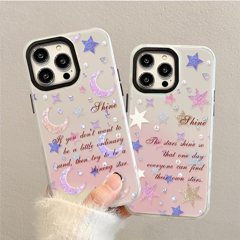 (พร้อมส่งในไทย)ดวงจันทร์ดาวเจ็ดสี สำหรับ เคสไอโฟน12/11 iphone15/14/13 pro max 18/7/xr/xs น่ารักและกึ่งโปร่งใส case