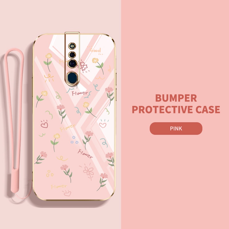 เคส Oppo F11 F9 Pro เต็มจอ ดอกไม้ขนาดเล็ก กันกระแทก ซิลิโคน เคสโทรศัพท์ ฝาครอบป้องกัน