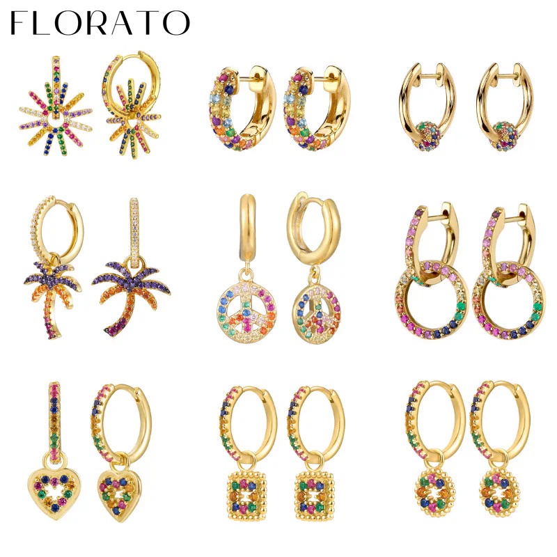 925 Sterling Silver Ear Buckle Crystal Zircon Elegant Hoop Earrings For Women Huggies Pendant Earrin