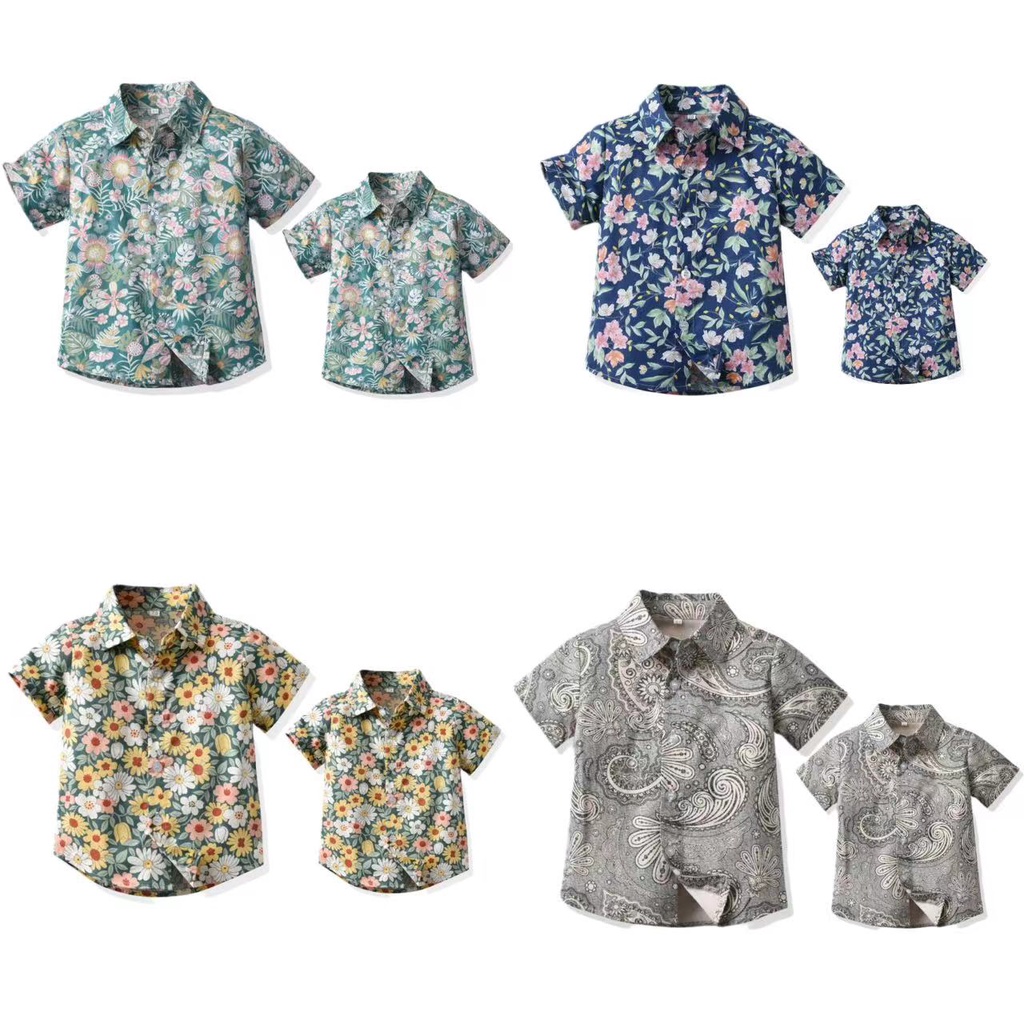 เสื้อคาร์ดิแกนแขนสั้นลําลอง ผ้าฝ้าย ลายดอกไม้ เข้ากับทุกการแต่งกาย แฟชั่นฤดูร้อน สําหรับเด็กผู้ชาย 01