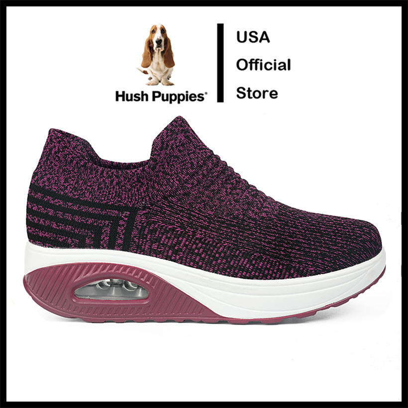 Hush Puppies รองเท้าผ้าใบ โลฟเฟอร์ ส้นแบน แบบสวมครึ่งหนึ่ง สไตล์เกาหลี สําหรับผู้หญิง และผู้ชาย