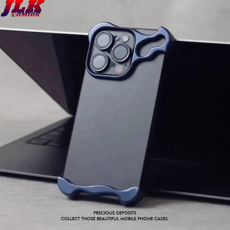 [JLK] Titanium Metal Phone Case for iPhone 15 14 13 Pro Max With Lens Film Aluminum Alloy Corner Pad Bumper Shockproof No Border Cover
