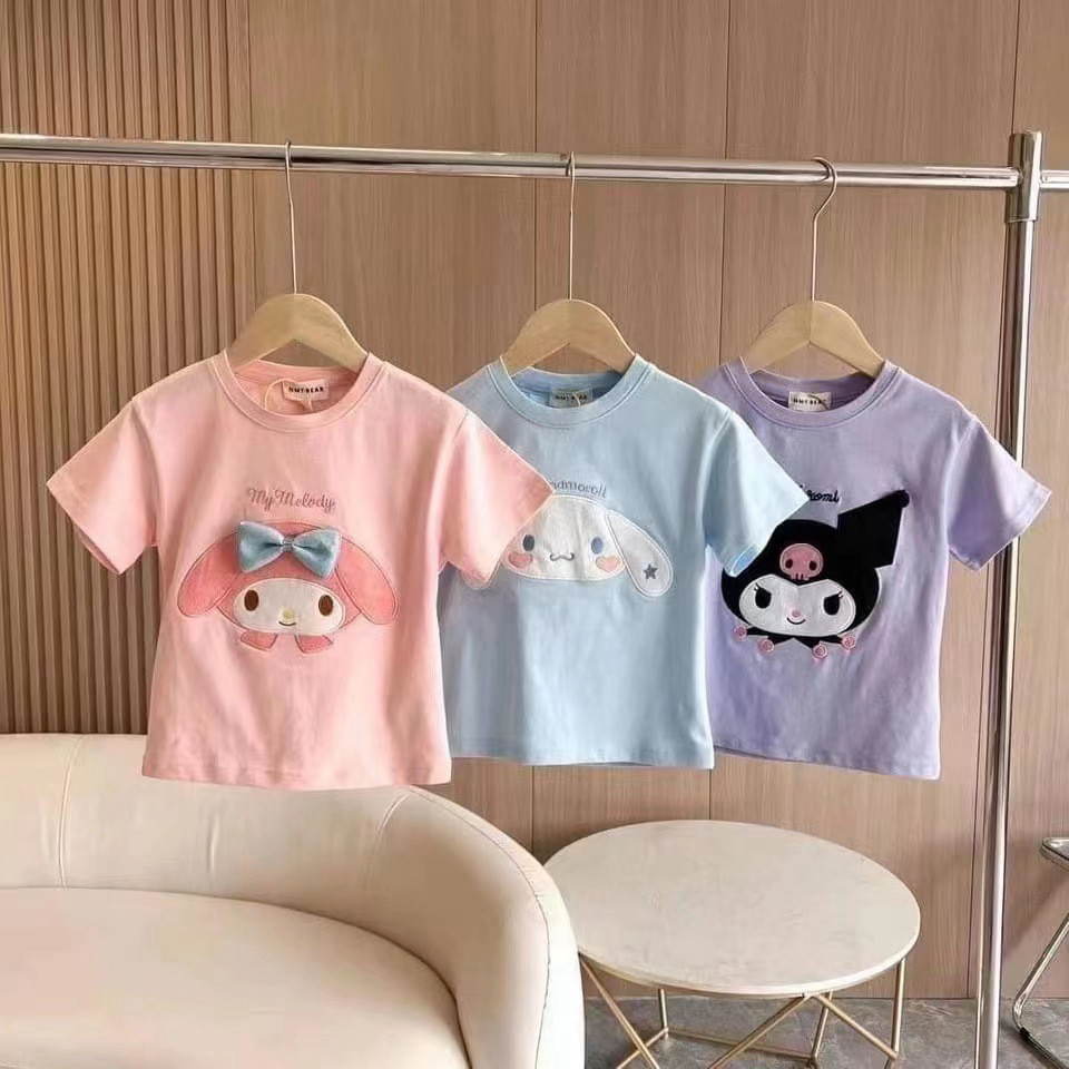 Bear baby เสื้อยืดแขนสั้น พิมพ์ลายการ์ตูนสุนัข Cinnamon น่ารัก แฟชั่นฤดูร้อน สําหรับแม่ และลูกสาว 2024