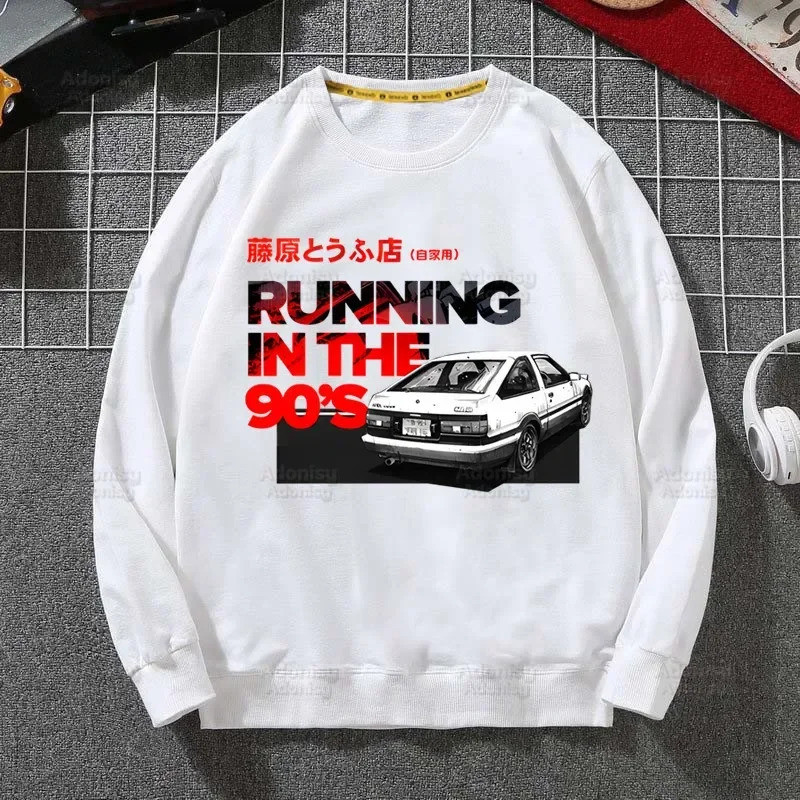 อะนิเมะ AE86 Initial D Hoodies RedSuns เสื้อฤดูใบไม้ร่วงฤดูหนาว JDM มังงะ Takumi Fujiwara Drift รถ A