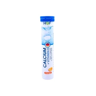 HOF Calcium Vitamin D ฮอฟ แคลเซียม + วิตามินดี เม็ดฟู่ เสริมแคลเซียม กระดูก 15 เม็ด