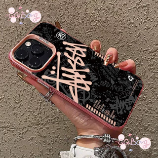 เทรนด์แบรนด์อังกฤษหรูหรา ฝาปิดเลนส์โลหะถัก เคสไอโฟน 16 17 air 11 13 15 XR 14 12 Pro Max X XS Max 16 7 14 8 Plus SE เคส
