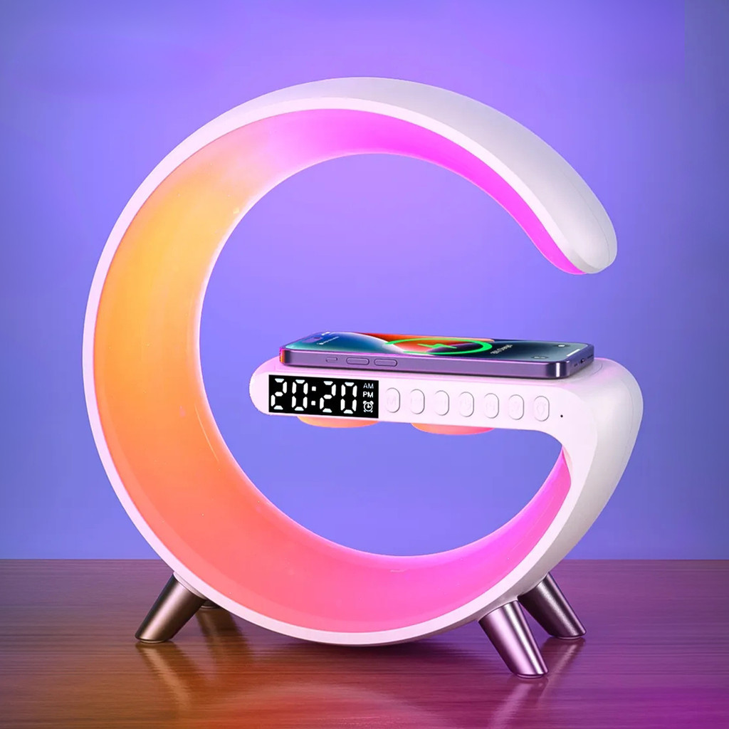 TH ลําโพงบลูทูธไร้สาย ลำโพงบลูทูธ G63 15W LED Bluetooth 5.2 บรรยากาศ RGB Wireless Charger โคมไฟตั้งโ