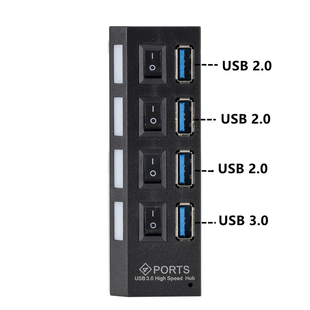 USB 3.0 Hub USB HUB Splitter Multi USB 3.0 Hub หลาย 4/7 พอร์ต Hub Splitter พร้อมอะแดปเตอร์อุปกรณ์เสริมคอมพิวเตอร์ Hub สําหรับ PC - รูปที่ 4