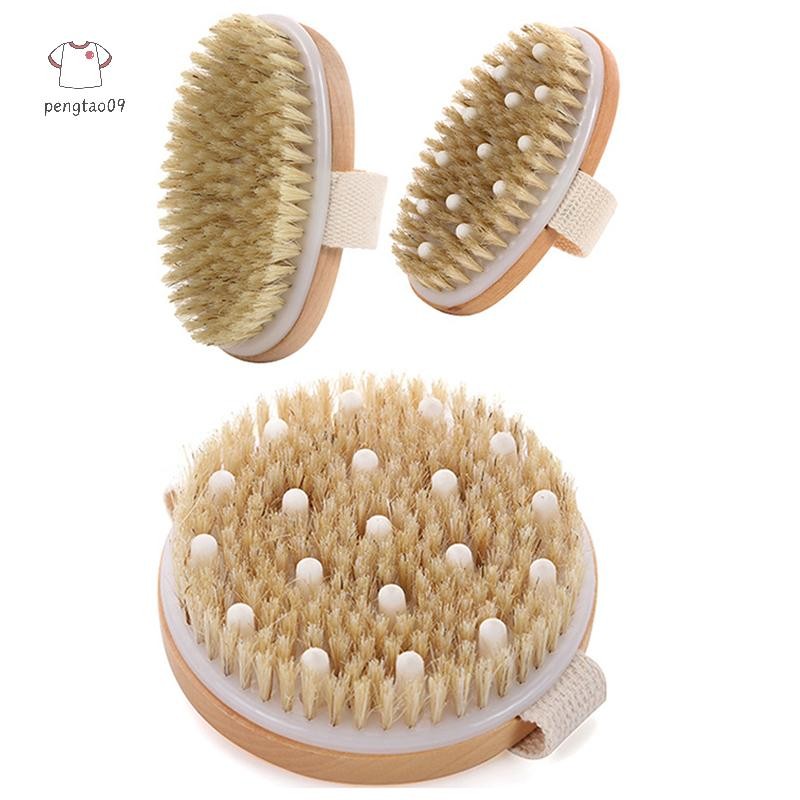 Pengtao09 1 ชิ้น Exfoliating ไม้ Body Massage แปรงอาบน้ําขนธรรมชาติ Soft SPA Woman Man Skin Care Wet Dry Body Brush ใหม่ ราคา ถูกที่สุด ดีลบีเคเค แกลเลอรีภาพที่ 4
