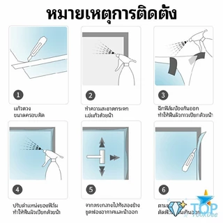 สติ๊กเกอร์ฝ้าติดกระจก ฟิล์มติดกระจกสูญญากาศ วอลเปเปอร์ บ้านกันร้อน กันแดด window film