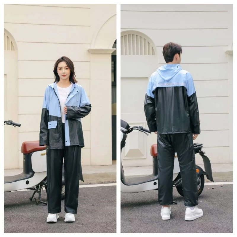 ชุดเสื้อกันฝนกันน้ำแบบเต็มตัว สองชิ้นสำหรับขับขี่กลางแจ้ง thumbnail 5