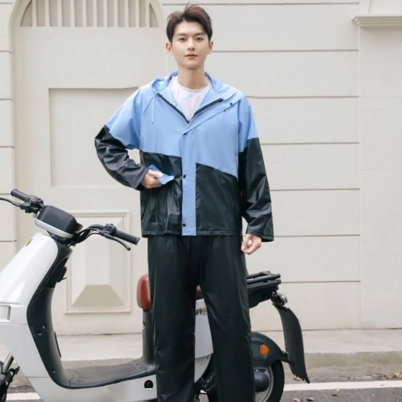 ชุดเสื้อกันฝนกันน้ำแบบเต็มตัว สองชิ้นสำหรับขับขี่กลางแจ้ง thumbnail 8