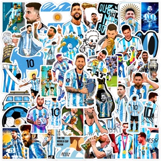 Z&amp;m❀ สติกเกอร์ Messi ❀ สติกเกอร์รูปลอก ลายฟุตบอล กันน้ํา สําหรับของเล่น 50 ชิ้น ต่อชุด