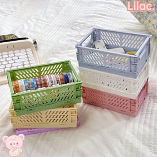 Lilac ลังเก็บของ พลาสติก พับได้ อเนกประสงค์ ทนทาน วางซ้อนกันได้