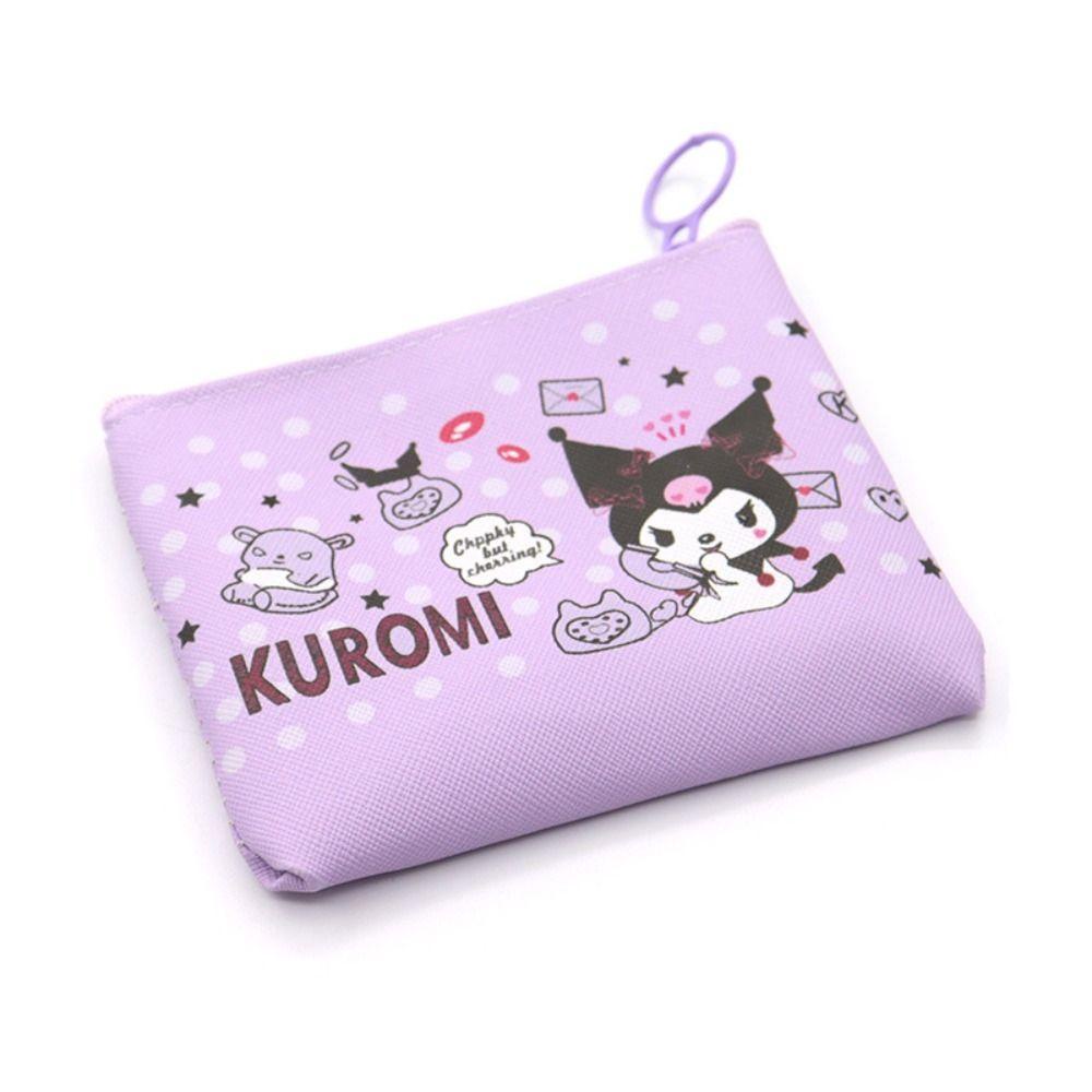 Tonfashion กระเป๋าใส่เหรียญ, กระเป๋าใส่พวงกุญแจ แบบพกพา Kawaii, กระเป๋าแต่งหน้า ขนาดเล็ก Cinnamoroll Kuromi กระเป๋าเก็บหูฟังผู้หญิง