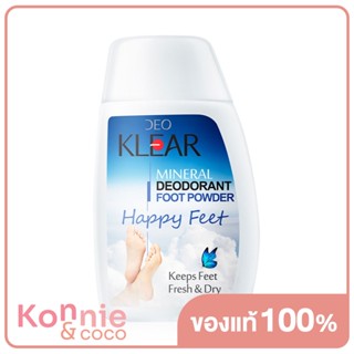 แป้งเท้า สารส้ม ดีโอเคลียร์ มิเนอรัล ดีโอโดแรนท์ ฟุท พาวเดอร์ DEOKLEAR Happy Feet Mineral Deodorant foot Powder 50g.