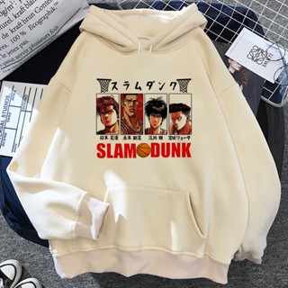 เสื้อกันหนาว มีฮู้ด ผ้าฟลีซ ลาย Slam Dunk y2k 90s สําหรับผู้หญิง