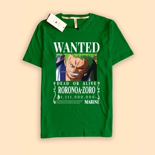 เสื้อยืด พิมพ์ลาย Roronoa Zoro Bounty Wanted One Piece