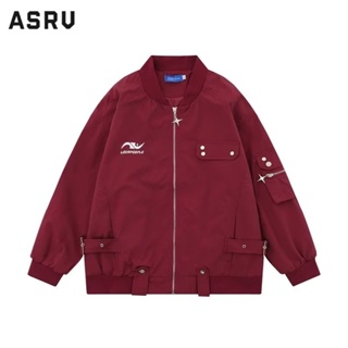 Asrv เสื้อแจ็กเก็ตเบสบอล แบบบาง มีซิป สไตล์อเมริกัน สตรีท ฤดูใบไม้ผลิ และฤดูใบไม้ร่วง สําหรับผู้ชาย และผู้หญิง