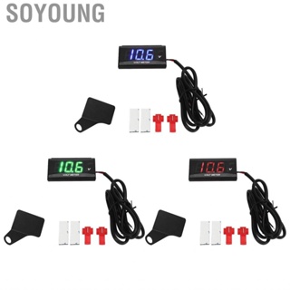 Soyoung Motorcycle Voltmeter  Accurate Measurement DC12V Voltage Gauge with Left Bracket for Replacement