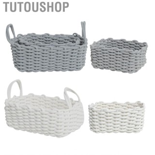 Tutoushop Cotton Rope Storage   Nordic Style Moisture Absorption Bins Box Hand Knitting for Kids Toys