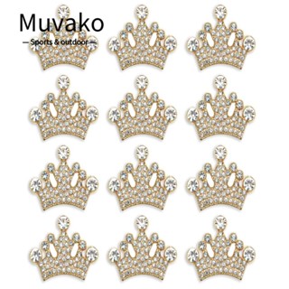 Muvako มงกุฎอัลลอย ประดับพลอยเทียม 0.98 * 1.26 นิ้ว สีทอง สําหรับทําเครื่องประดับผม 24 ชิ้น