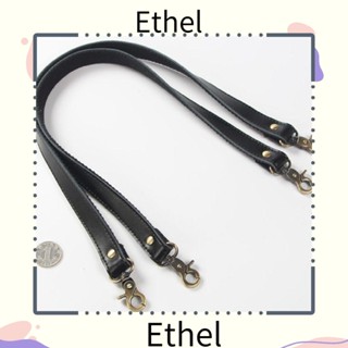 Ethel1 อะไหล่หูหิ้วกระเป๋า ผ้าแคนวาส หนังแท้ สีดํา ติดตั้งง่าย 58 ซม. สําหรับกระเป๋าสะพายไหล่ 2 ชิ้น